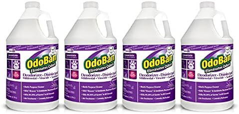 OdoBan Professional Disinfectant and Odor Eliminator Concentrate, 4-Pack, 1 Gallon Each, Lavender Scent