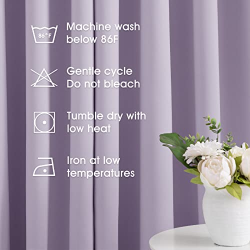 HOMEIDEAS Lilac Blackout Curtains for Bedroom 52 X 84 Inch Length 2 Panels Set Room Darkening Bedroom Curtains, Soundproof Thermal Grommet Window Curtains for Living Room for Christmas