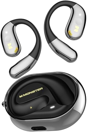 Monster Open Ear AC360, Wireless Bluetooth Rotary Earphone, with Lanyard, Upgraded Bluetooth 5.4, Touch Control, 24h Long Battery Life, IPX5 Waterproof,Long-Lasting Wear Without Fatigue