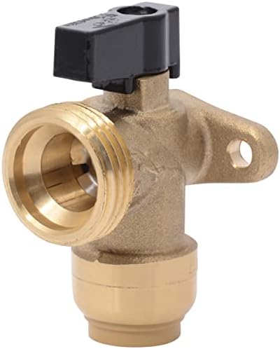 SharkBite 1/2 Inch x 3/4 Inch MHT Washing Machine Angle Valve, Push To Connect Brass Plumbing Fitting, PEX Pipe, Copper, CPVC, PE-RT, HDPE, 25560LF