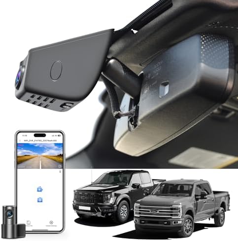 Front 4K & Rear 1080P Dash Cam fit for Ford F150 2018-2025 F250/F350 Super Duty 2020-2025 XLT Lariat King Ranch Tremor Raptor Limited Platinum (Model A), Free App & WiFi, 128GB Card