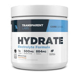 Transparent Labs Hydrate Sugar Free Electrolytes Powder - Hydration Powder Electrolytes with Coconut Water, Calcium, Taurine, & Potassium - 40 Servings, Peach Mango
