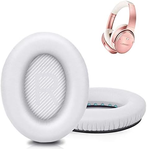 Premium Replacement Ear Pads Compatible for Bose QC35 & QC35ii Over-Ear Headphones Made by GEVO- Comfortable Adaptive Memory Foam and Extra Durable Earpads Kit for Bose QuietComfort 35 &35ii(White)