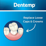 Dentemp Recap-It Cap and Crown Repair Dental Kit - Fast Acting Formula Dental Cement for Loose Caps (Pack of 3) - Temporary Cement for Crown and Bridge