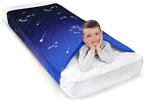 ODOXIA Sensory Compression Blanket | Spandex Bed Sheet for Kids & Adults | Deep Relaxing Feeling | Star Theme | Breathable & Stretchable | Queen