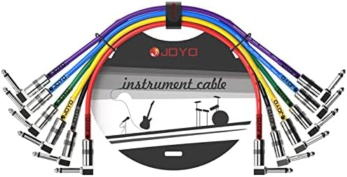 JOYO Patch Cables 1.2ft for Bass Guitar Effect Pedal Professional Guitar Patch Cords 1/4 Inch (CM-05, 6 Pack)