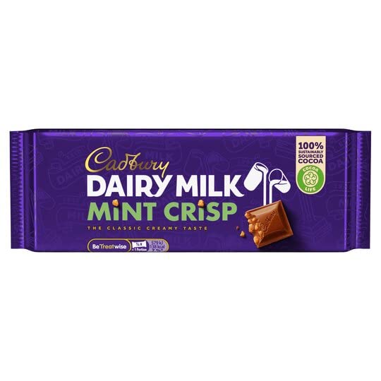 Cadbury Dairy Milk Mint Crisp Standard Bar (Irish) - 49g (Pack of 6)