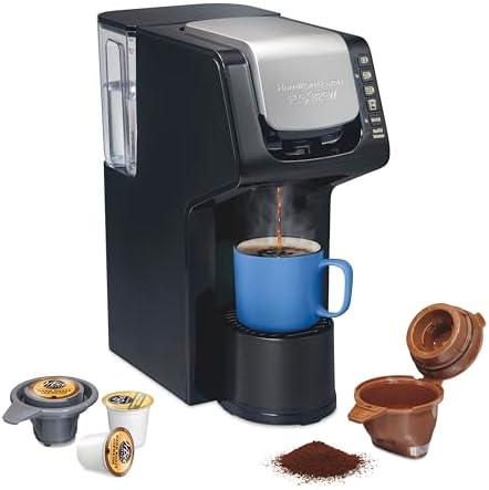 Hamilton Beach Gen 4 FlexBrew Single-Serve Coffee Maker with Removable Reservoir, Compatible with Pod Packs and Grounds, 50 oz., 4 Fast Brewing Options, Black
