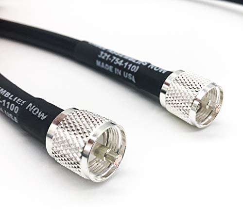LMR-400/LMR400 Times Microwave Low Loss Coaxial Cable - PL259 UHF Male to UHF Male Connectors 50 Feet-CB Ham Radio Antenna - Made in The USA
