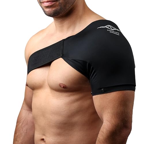 Hot & Cold Shoulder Brace | Reusable Ice and Heat Therapy Sleeve for Shoulder Pain Relief, Recovery, Support, Adjustable and Hands-Free Design | Fits Left & Right Arm for Men & Women