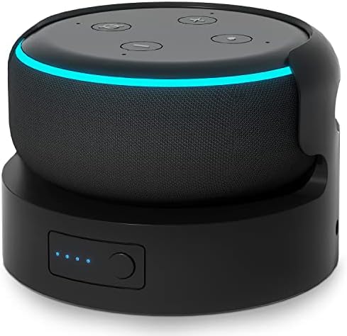 Battery Base for Echo Dot 3rd Gen Battery Stand Portable Charger for Dot 3rd and Google Mini 2 Back up Battery 8 Hours Play time, Not Include Speaker (Black 5200)…