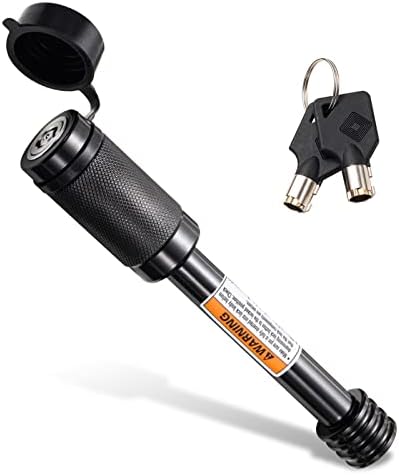 CZC AUTO Hitch Receiver Pin Lock, Trailer Receiver Lock with 5/8" Pin for Class III IV 2" and 2-1/2" Receiver, for Hitch Bike Rack Tray Ball Tow Rope for Trailer Truck Car Boat (1 Pack, 5/8 inch pin)