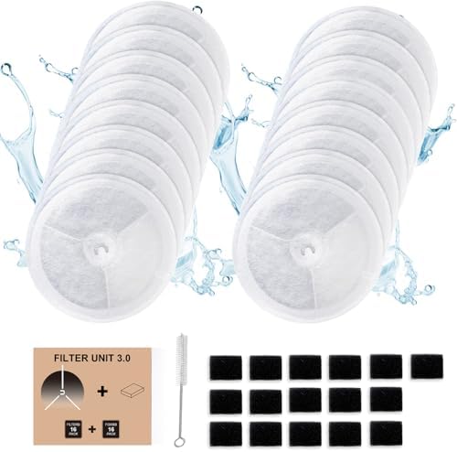16 PCS Upgraded Filter Unit 3.0 Pet Cat Water Fountain Filters Fit For E versweet Solo 2/Solo SE, E versweet 3 Pro/2S/3, Including Replacement Filters and Replaced Foam Pump Filter (16 pcs)