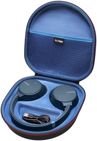 LTGEM Case Compatible with Sony WH-CH720N / WH-CH520 / WHCH710N / WH-CH510 Noise Canceling Wireless Headphones Bluetooth Over The Ear Headset, Black+Blue