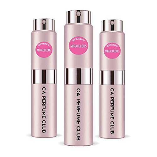 CA Perfume Impression of Miraculous For Women Replica Version Fragrance Dupes Concentrated Long Lasting Eau de Parfum Spray Refillable Atomizer Bottle 0.27 Fl Oz-X3