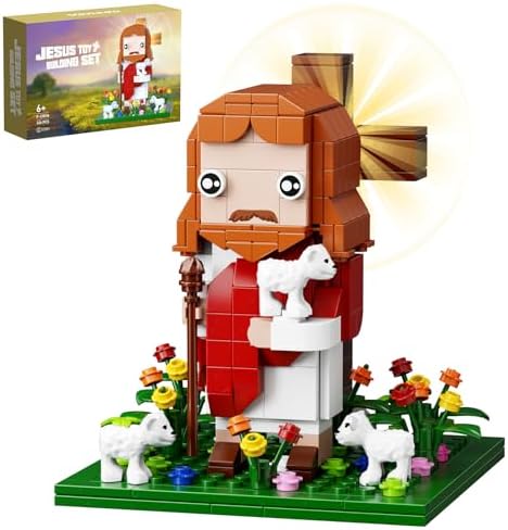 Jesus Building Block Set, The Shepherd God，Compatible with Lego Jesus Building Toy, Bible Story Jesus Figures with LED Light，Easter, Christmas, Christian Gift for Adults and Kids Age 6+(324PCS)