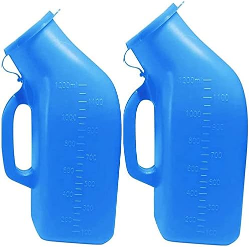 Urinals for Men,YUMSUM Portable Urinal 1200ml/34 Ounce for Hospital Camping Car Travel Home 2 Pack (Blue)