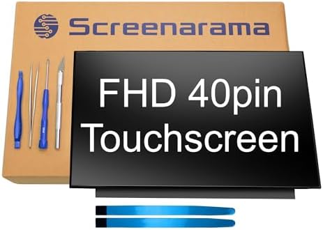 SCREENARAMA New Screen Replacement for NV156FHM-T07 V8.1 40pin Touch FHD 1920x1080 IPS LCD LED Display with Tools and Tape