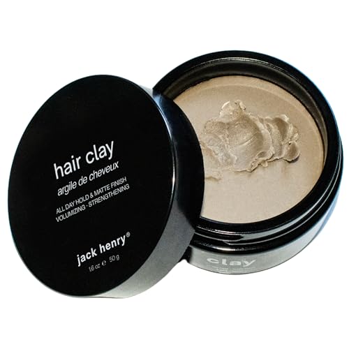 Jack Henry Hair Clay Styling Product, Add Thickness & Texture, 4 Ingredients, 1.6 oz