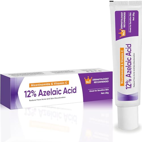 Azelaic Acid Cream, 1PCS Azelaic Acid Serum 12% with Hyaluronic Acid & Niacinamide, Azelaic Acid Gel for Reducing Blemish & Rosacea Acne, Moisturizing & Balance Sebum for Sensitive Skin(0.7 Ounce)