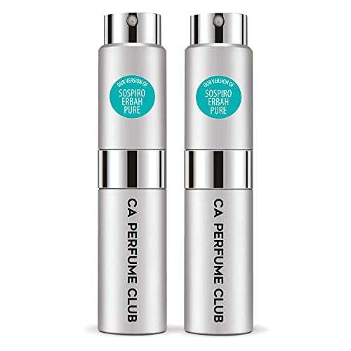 CA Perfume Impression of Sospiro Erbah Pure For Women & Men Replica Version Fragrance Dupes Concentrated Long Lasting Eau de Parfum Spray Refillable Atomizer Bottle 0.27 Fl Oz-X2
