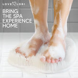 Love, Lori Foot Scrubber for Use in Shower - Foot Cleaner & Shower Foot Massager Foot Care for Men & Women to Soothe Achy Feet - Non Slip Suction (White) - Shower Accessories
