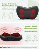 Ugift Back Massager Pillow with Remote Control -Deep Tissue Neck Massager with Heat and Shiatsu Kneading for Shoulder Leg Foot Body Pain Relief -Massage Pillow for Home Car Office Gifts for Women/Men