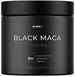 ELMNT 40,000mg 40x Strength Organic Black Maca Root with Ashwagandha - Highest Potency Black Maca Root Capsules for Men - 100% Pure Maca Peruana Powder Organic, Gelatinized, Non-GMO - 60 Pills