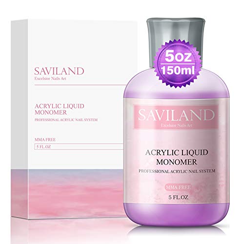 SAVILAND 5 oz Monomer Acrylic Nail Liquid - Professional Acrylic Nail Liquid Polymer Professional Use At Home Acrylic Nail System for Acrylic Powder Long-lasting Flexible Acrylic Monomer Liquid