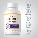Piping Rock Ox Bile Supplement 1000mg | 100 Capsules | Digestive Enzyme | Non-GMO, Gluten Free