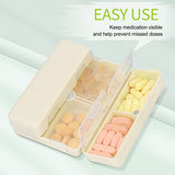 FYY 2 Pcs Daily Pill Organizer, 7 Compartments Portable Pill Case Travel Pill Organizer,[Folding Design]Pill Box for Purse Pocket to Hold Vitamins,Cod Liver Oil,Supplements and Medication-White