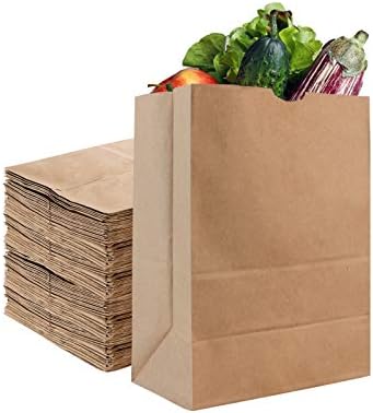Stock Your Home 52 Lb Kraft Brown Paper Bags (50 Count) - Kraft Brown Paper Grocery Bags Bulk - Large Paper Bags for Grocery Shopping