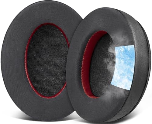 SOULWIT Cooling Gel Replacement Earpads Cushions for HyperX Cloud 1/2/3/Pro/Core/Alpha/Alpha S/Alpha Pro/Flight/Flight S/Stinger/Stinger S, CloudX Stinger/Stinger Core/Flight Headset - Black