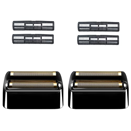 2 Pack Shaver Replacement Foil and Cutters Compatible with BaBylissPRO Double FXFS2 Metal Shaver foil Replacement,Black