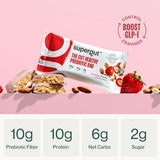 Supergut Prebiotic Bars | Meal Replacement | Boost GLP-1 | High Fiber and Protein | No Added Sugar | Keto Food, Meal, Snack (Strawberry Almond, 12 Count)