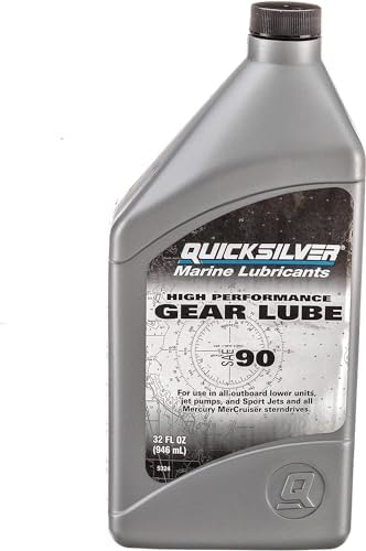 Quicksilver 858064Q01 High Performance SAE 90 Gear Lube for Mercury Outboards and MerCruiser Sterndrives, 32 oz