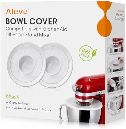 AIEVE Mixer Bowl Covers,Mixer Splatter Guard Lids for KitchenAid 4.5-5 Quart Tilt-Head Stand Mixer(2 Pack)