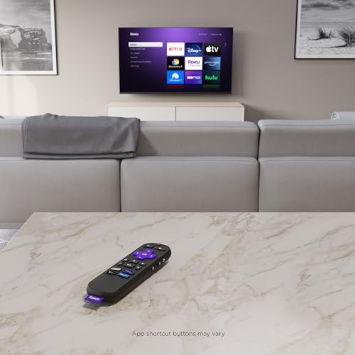 Roku Voice Remote | TV Remote Control with Voice Control, TV Controls, Simple Setup, & Pre-Set App Shortcuts - Replacement Remote Compatible with Roku TV, Roku Players, & Roku Audio