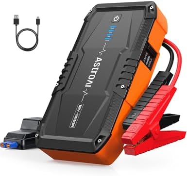 AstroAI S8 Car Battery Jump Starter, 1500A Car Jumper Starter Battery Pack for Up to 6.0L Gas & 3.0L Diesel Engines, 12V Portable Jump Box with 3 Modes Flashlight and Jumper Cable (Orange)