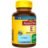 Nature Made Vitamin E 450 mg (1000 IU) dl-Alpha Softgels, 60 Count for Antioxidant Support (Packaging May Vary)