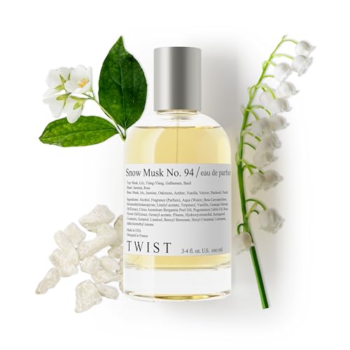 Twist Snow Musk No. 94 Inspired by The Body S. White Musk, Long Lasting Perfume For Women, Paraben Free, Vegan, Clean Ingredients, Fragrance - Spray 100 ml | 3.4 fl. oz.