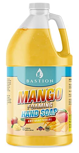 Antibacterial Hand Soap - Mango Foaming Hand Wash - 1/2 Gallon (64 oz.) Bulk. Refill Jug. Mango Scented. Non-toxic. Made in the USA.