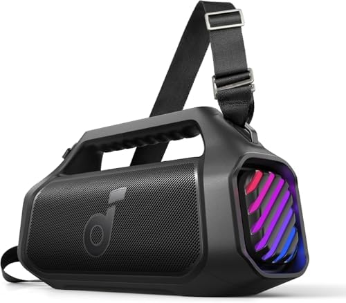 soundcore Boom 2 Plus by Anker, Outdoor Speaker, 140W, 2+2 Channel, BassUp 2.0, 20H Playtime, Fast Charge, IPX7 Waterproof, RGB Lights, Power Bank, Bluetooth 5.3, Portable for Outdoors [Renewed]