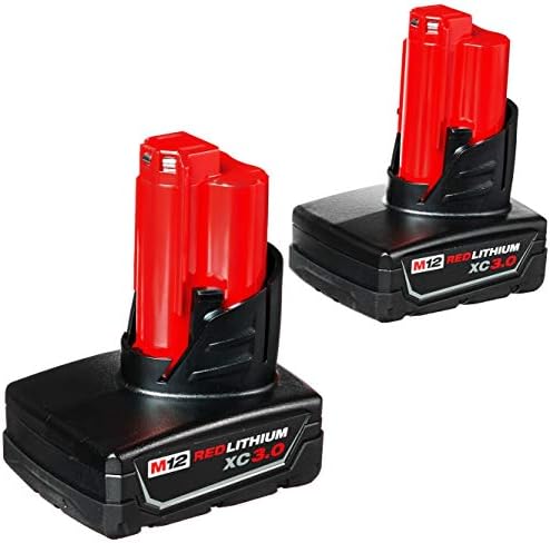 Milwaukee 48-11-2412 Twin Pack of 3.0 Amp Hour Extended Capacity 12V Lithium Ion Batteries