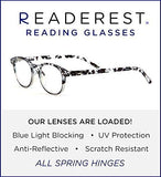 Readerest Blue Light Blocking Reading Glasses (Clear/Black, 1.75 Magnification) - Computer Eyeglasses With Thin Reflective Lens, Antiglare, Eye Strain, UV Protection, Stylish For Men And Women