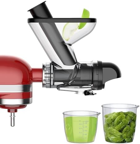 Masticating Juicer Attachment for KitchenAid Stand Mixer, Slow Juicer Attachment, Cold Press Juicer Machine with Dual Mouth Feed Chute for KitchenAid Mixer Attachments by Cofun
