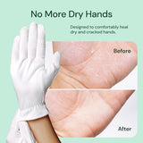 Clearbody Organics Large White Organic Cotton Gloves 5 Pairs (10 Pcs) – 100% Organic Cotton Gloves for Dry Hands –Reusable Moisturizing Gloves for Cracked Hands Repair