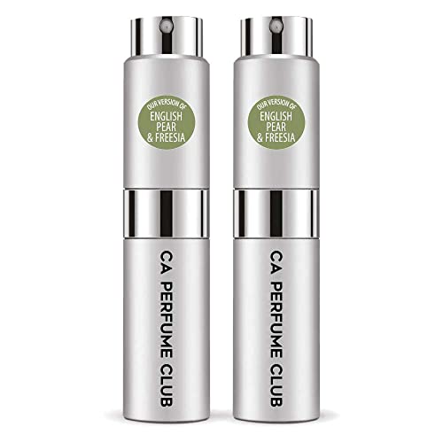 CA Perfume Impression of J. Mlon English Pear & Freesia For Women & Men Replica Version Fragrance Dupes Concentrated Long Lasting Eau de Parfum Spray Refillable Atomizer Bottle 0.27 Fl Oz-X2