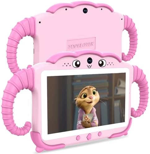 Kids Tablet 7IN Tablet for Kids 3-7 Toddler Tablet, Tablet for Toddler Learning Tablet Kids 32GB with Educational Games, GMS, Parent Controls, WIFI Kids Learning Tablet Toddler Boy Girl (Pink)
