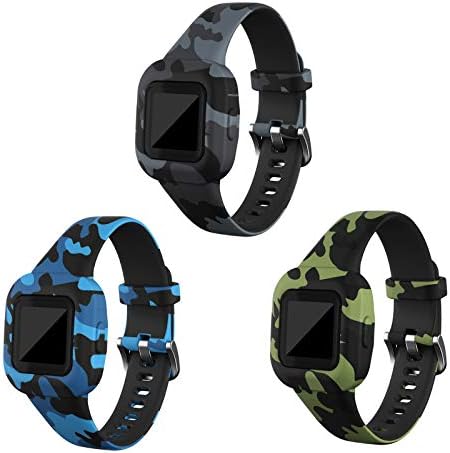 RuenTech Compatible with Garmin Vivofit jr 3 Bands, Replacement Silicone Wristband Camouflage Watch Straps for Vivofit jr. 3 Fitness Tracker